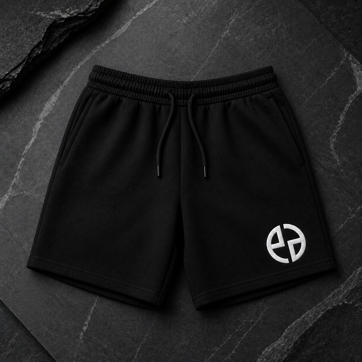 EPG Legacy Shorts on neutral stone background